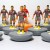 Subbuteo Andrew Table Soccer Leeds United 2019-20 away kit on classic Hasbro Subbuteo bases